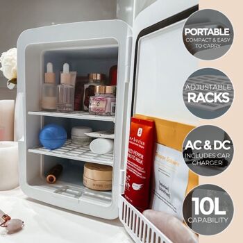 Réfrigérateur Réfrigérateur Portable 10L Avec Miroir et Lumière LED 9