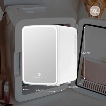 Réfrigérateur Réfrigérateur Portable 10L Avec Miroir et Lumière LED 13