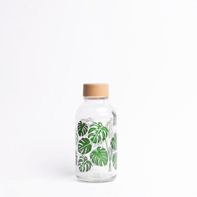 Glass drinking bottle - CARRY Bottle GREEN LIVING 0.4l