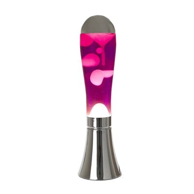Lampe à lave, Magma, argent / rose, aluminium, 45 cm