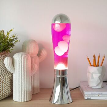 Lampe à lave, Magma, argent / rose, aluminium, 45 cm 3