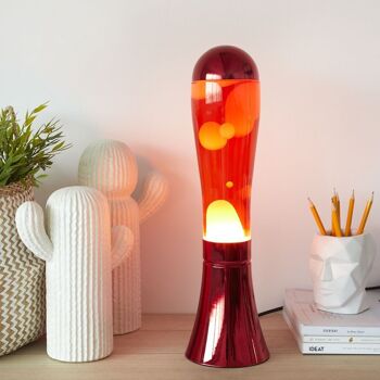 Lampe à lave, Magma, rouge, aluminium, 45 cm 3