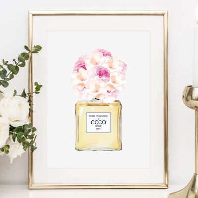 Affiche 'Bouquet en flacon de parfum' - DIN A4
