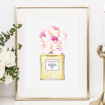 Affiche 'Bouquet en flacon de parfum' - DIN A4 1