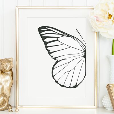 Affiche 'Aile de papillon gauche' - DIN A4