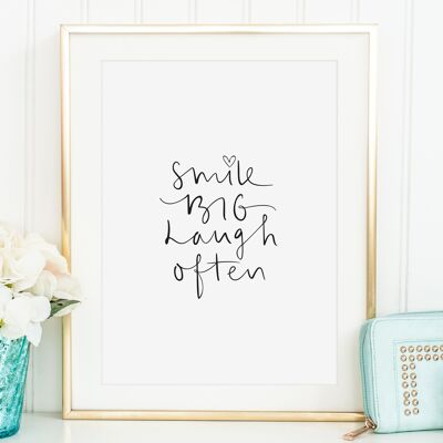 Poster 'Smile big laugh often' - DIN A4