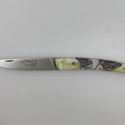Full handle Le Thiers Pote knife 12 cm - Woodcock inclusion