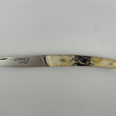 Couteau Le Thiers Pote plein manche 12 cm - Inclusion Lièvre