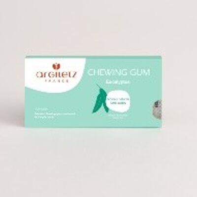 Eucalyptus-flavoured green clay chewing gum (sold by display of 40 tablets)
