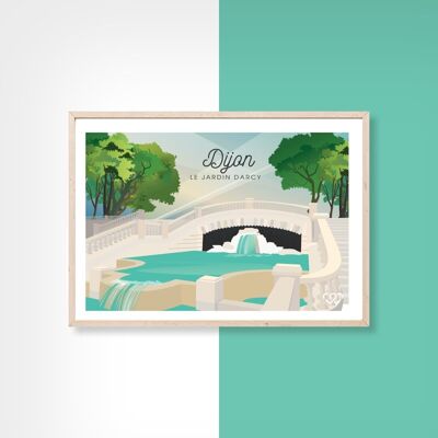 Jardin Darcy - Dijon - carte postale - 10x15cm