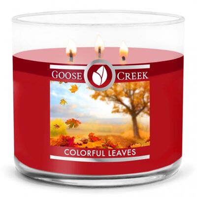 Vela Colorfull Leaves Goose Creek® 411 gramos Colección 3 mechas