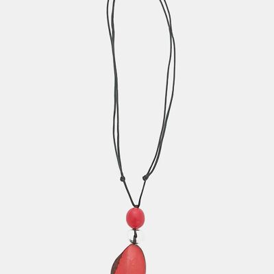 Adjustable Pendant Necklace - Red