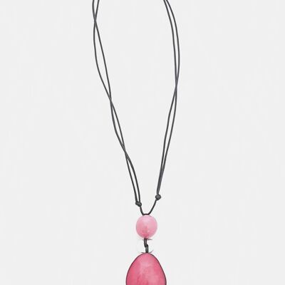 Adjustable Pendant Necklace - Pink