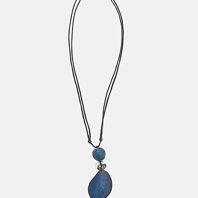 Adjustable Pendant Necklace - Blue