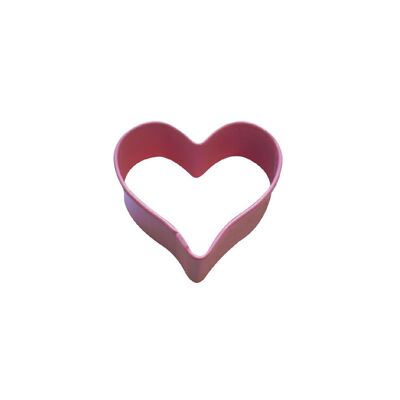 Cortador de galletas recubierto de poliresina con corazón pequeño rosa