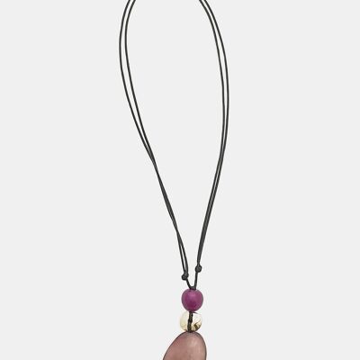 Adjustable Pendant Necklace - Purple