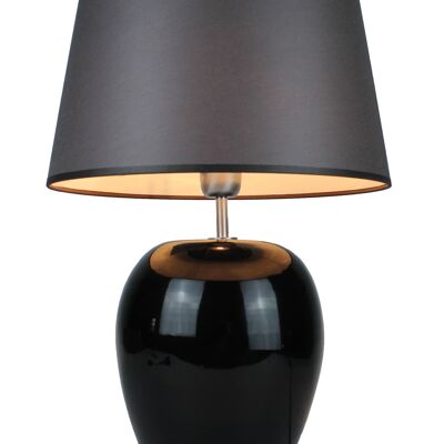 Lampe à poser pied de lampe céramique noir 35 cm