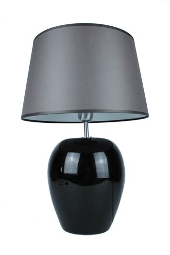 Lampe à poser pied de lampe céramique noir 35 cm 2