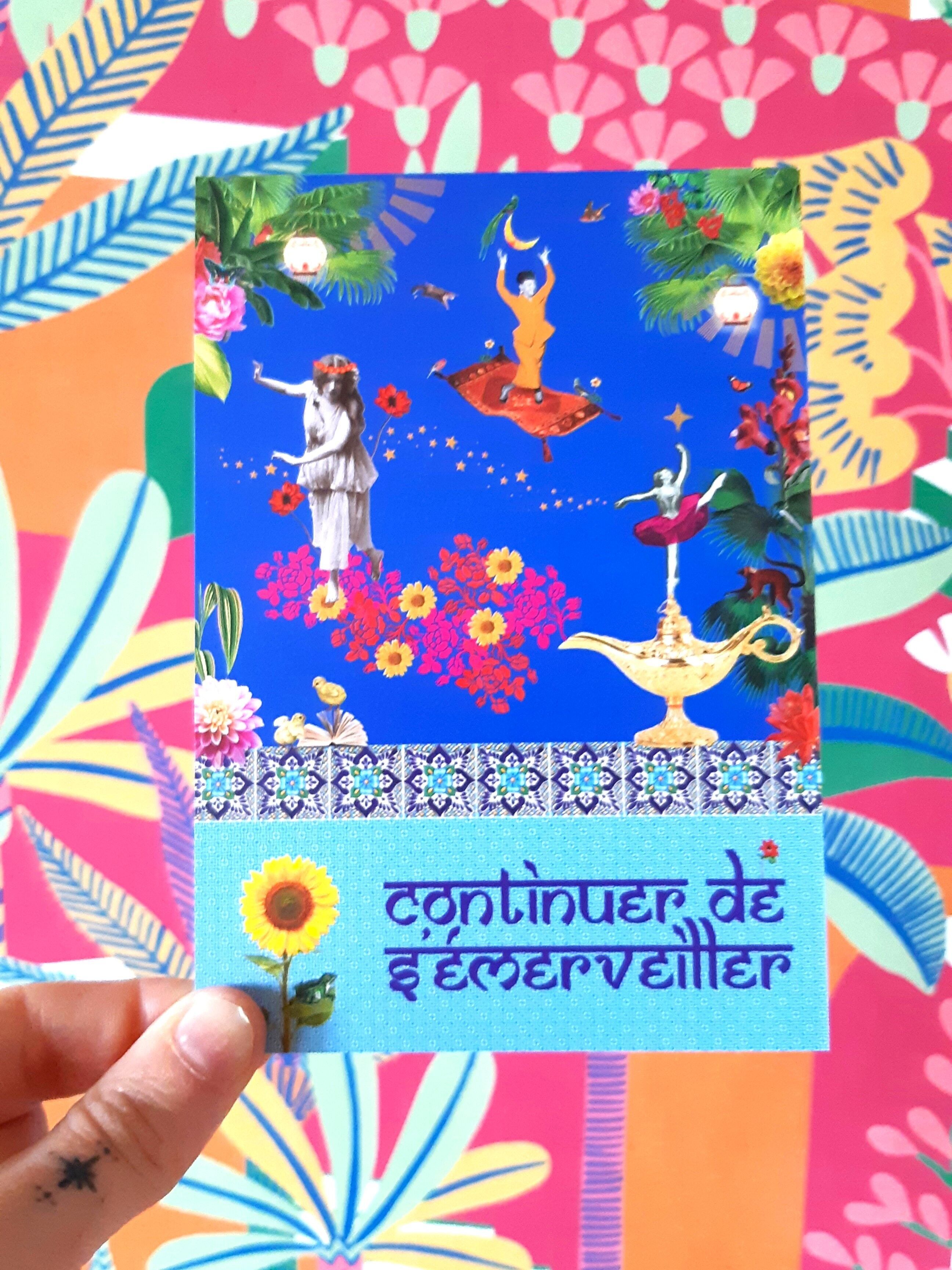 Postcard "Keep being amazed" / Bohemian French stationery