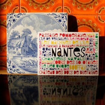 Lot de 4 cartes postales "Les mots de Nantes" et les voyages à Nantes / Plan de Nantes subjectif 6