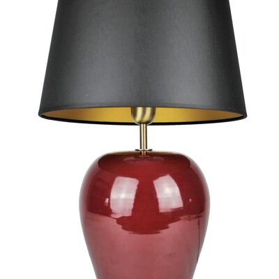Lampada da tavolo con base in ceramica rossa 35 cm