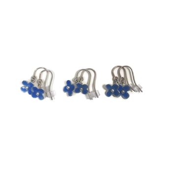 Boucles d'oreilles délicates en argent sterling avec fleurs émaillées bleu clair 4