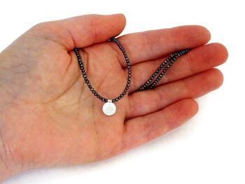 Collier de perles naturelles avec pendentif cercle en argent sterling 2