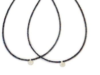Collier de perles naturelles avec pendentif cercle en argent sterling 4