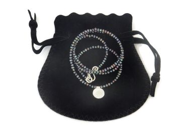 Collier de perles naturelles avec pendentif cercle en argent sterling 5