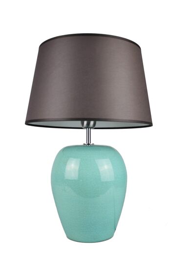 Lampe à poser pied de lampe céramique turquoise 35 cm 1