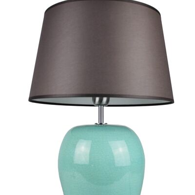 Lampe à poser pied de lampe céramique turquoise 35 cm