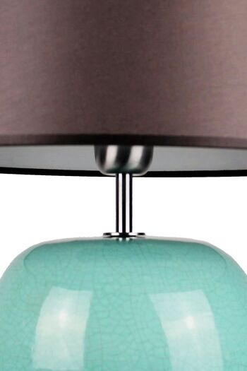 Lampe à poser pied de lampe céramique turquoise 35 cm 2