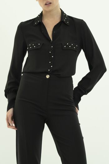 Chemise avec strass / Noir 2