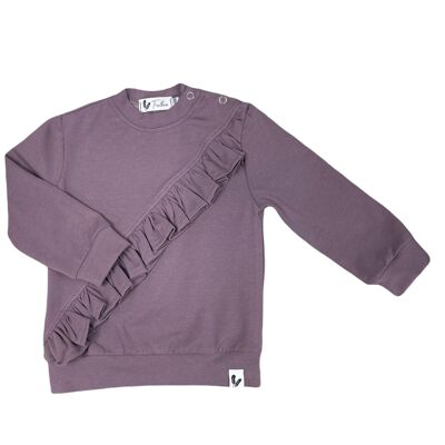 Sweatshirt splay ruffle mauve