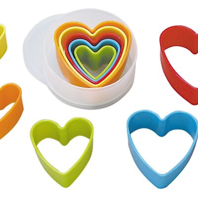 Kunststoff-Ausstecher-Set Herz Mehrfarbig