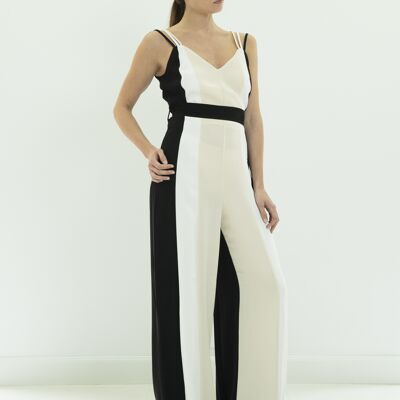 Two-tone jumpsuit with straps