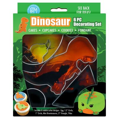 Kit de cortador de decoración de pasteles estañado de dinosaurio