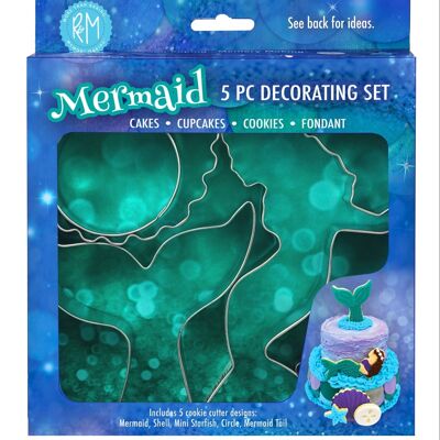 Mermaid Tin-Plated Cake Decorating Cutter Kit