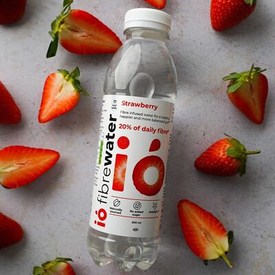 ió fibrewater Strawberry (12 x 500ml) - Gut Health Drink