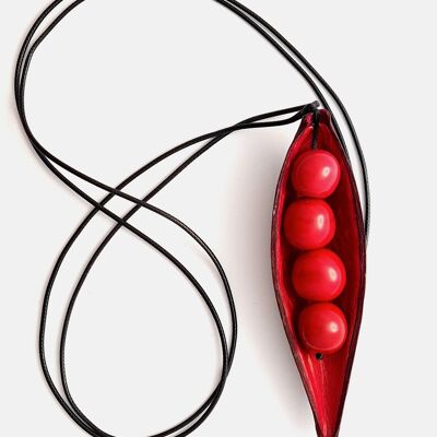Canoinha Pod Adjustable Necklace - Red