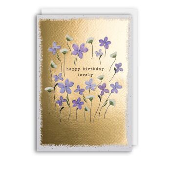 Carte d'anniversaire FLEURS VIOLET 1