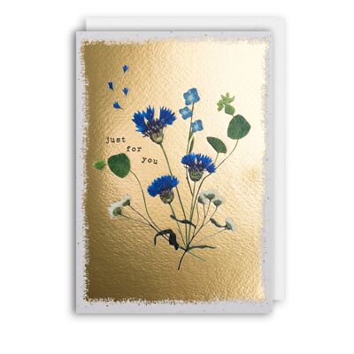 Tarjeta de cumpleaños AZUL FLORAL SALVAJE