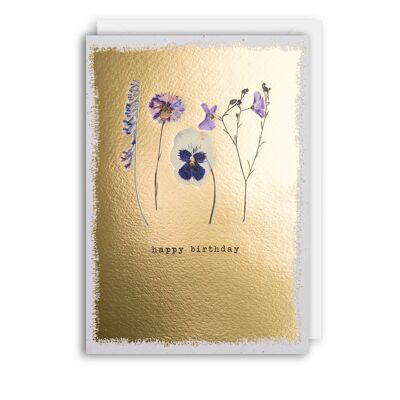 LINE OF FLOWERS Birthday Card