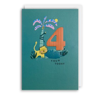 4TH BIRTHDAY LION Card