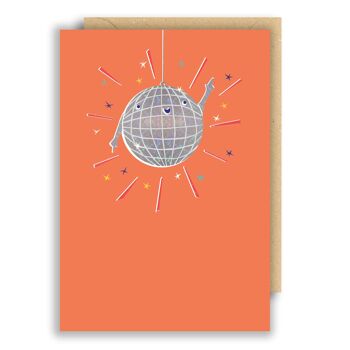 Carte d'anniversaire BOULE DISCO 1