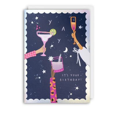 Carte d'anniversaire de cocktails