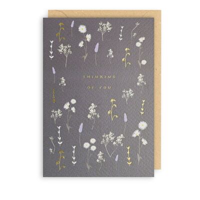 THINKING OF YOU Pressed Flower Card