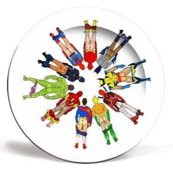 ASSIETTE 8 POUCES, SUPERHERO BUTTS PAR NOTSNIW ART