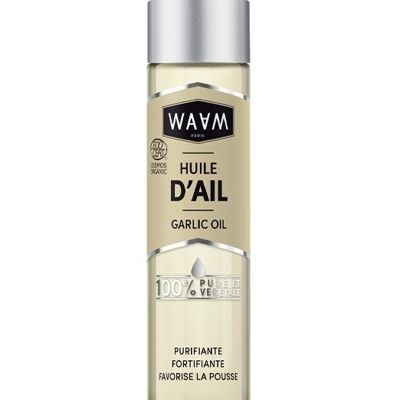 WAAM Cosmetics – Organisches Knoblauch-Pflanzenöl – 100 % rein und natürlich – Erste Kaltpressung – Haarwuchs – Reinigendes Kopfhaut- und Antischuppenöl – 100 ml