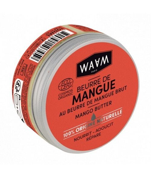 WAAM Cosmetics – Beurre de mangue BIO – Soin nourrissant et protecteur– BIO et naturel – Vegan – 100ml